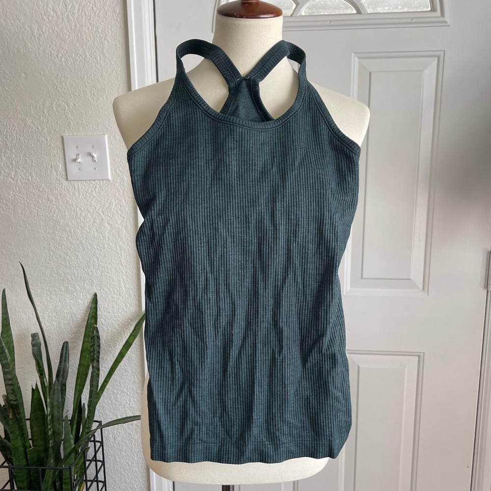 Lululemon forest green, ribbed, racerback